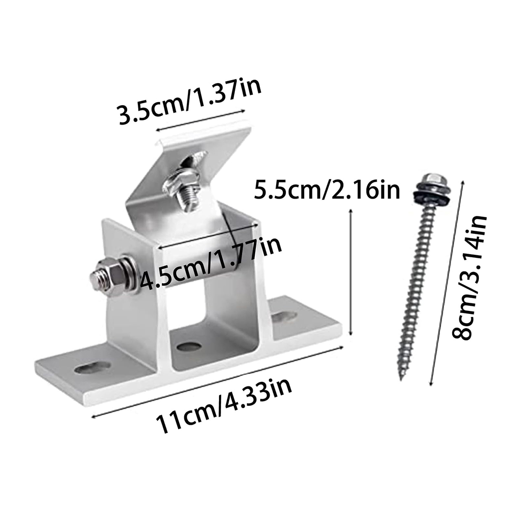 2 Pcs Aluminum Solar Panel Bra - Solar Panel Tilt Mount 评论和价格