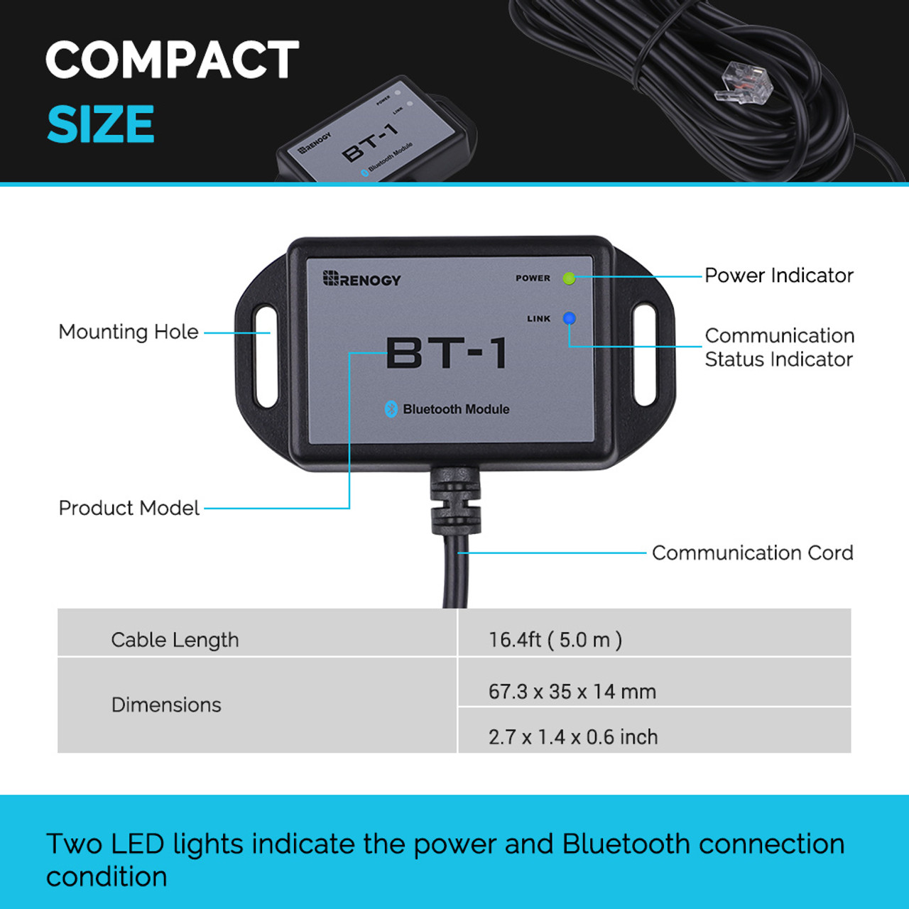 Renogy Bluetooth Module RJ12 C - Renogy Controller Rover 评论和价格
