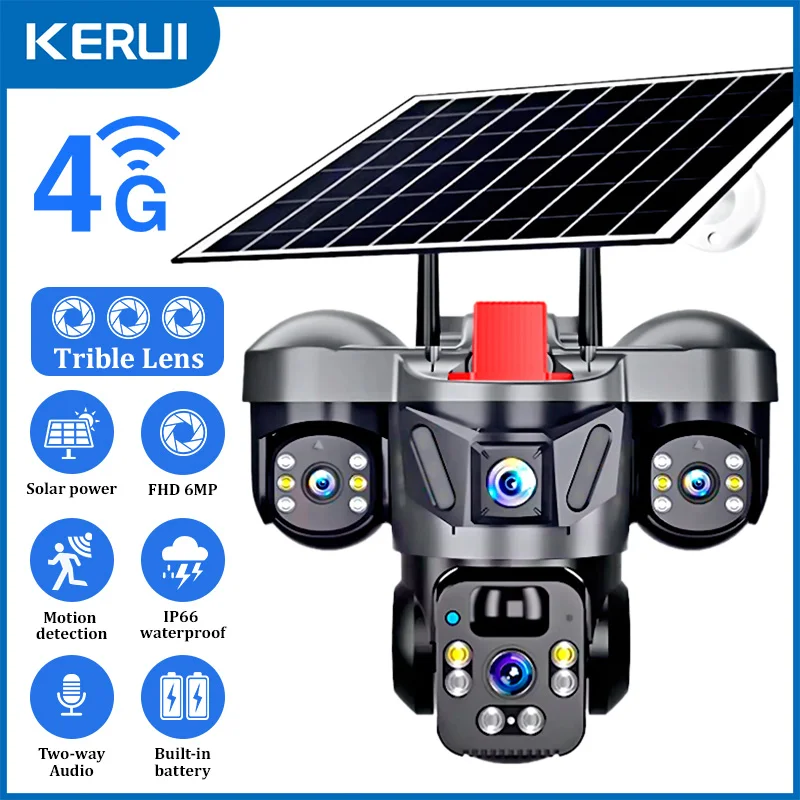 KERUI V380 Pro Outdoor PTZ 6MP - Solar Panel Tilt Mount 评论和价格