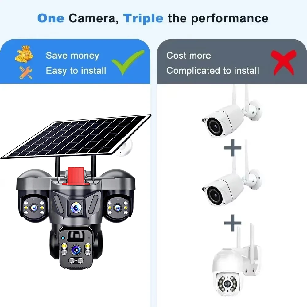 KERUI V380 Pro Outdoor PTZ 6MP - Solar Panel Tilt Mount 评论和价格